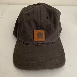 CCARHARTT Baseball Cap with Leather Patch Front Logo and Adjustable Velcro Strap